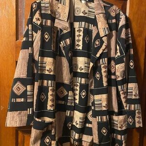 Vintage Patterned Black and Brown Blazer